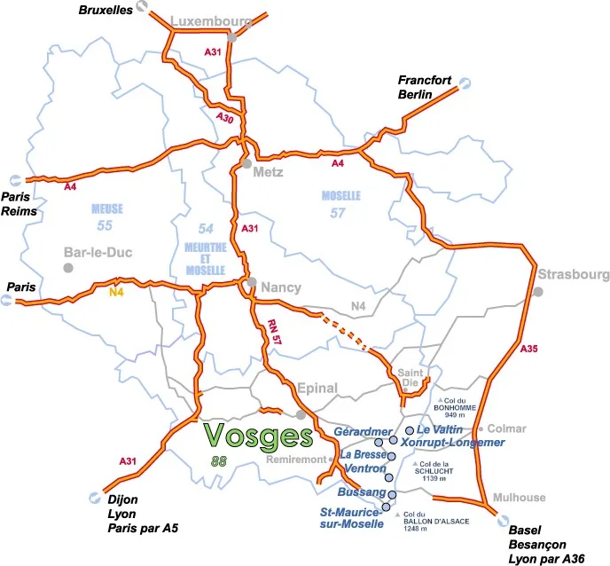 carte chalet vosges